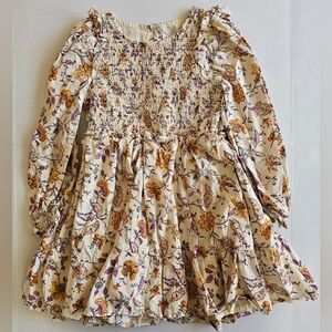 Janie and Jack Girl Floral Paisley Smocked Tiered Dress 5 Cotton Cottage Prairie